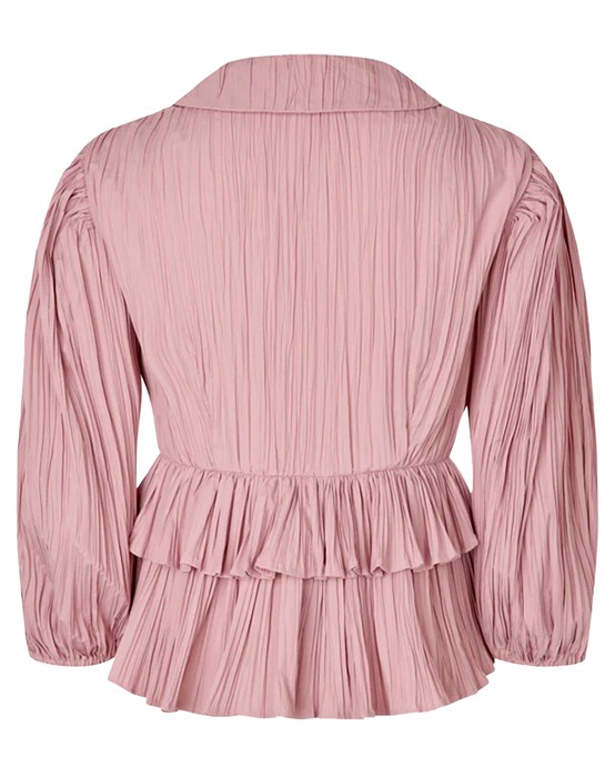Balloon Sleeve Tie Bluse - Pink Nectar